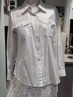 Shimmer button down shirt